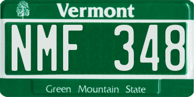 VT license plate NMF348