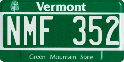 VT license plate NMF352
