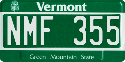 VT license plate NMF355