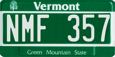 VT license plate NMF357