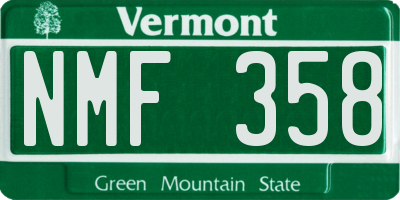 VT license plate NMF358