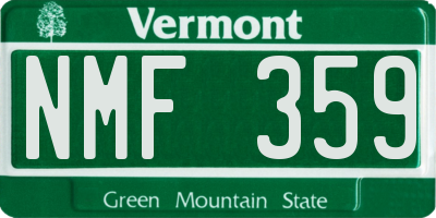 VT license plate NMF359