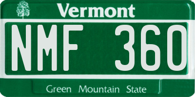 VT license plate NMF360