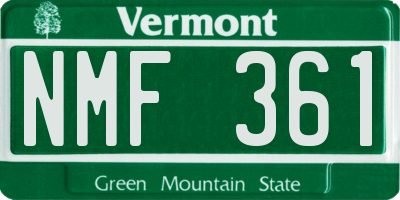 VT license plate NMF361