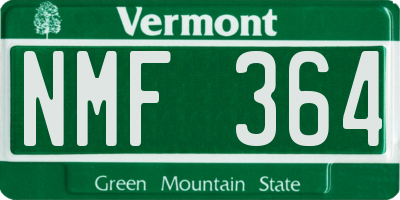 VT license plate NMF364