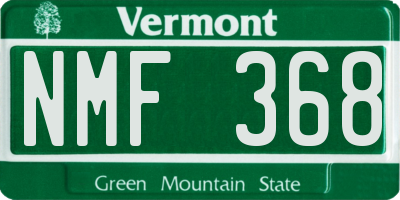 VT license plate NMF368