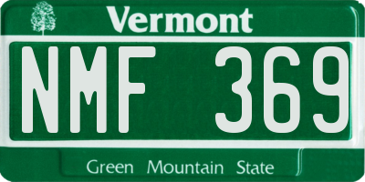 VT license plate NMF369