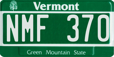 VT license plate NMF370