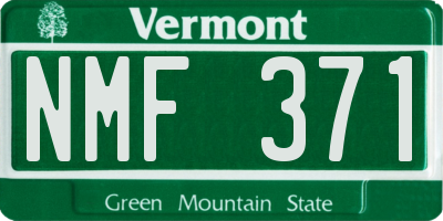 VT license plate NMF371