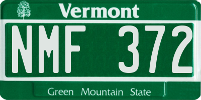 VT license plate NMF372