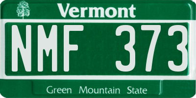 VT license plate NMF373