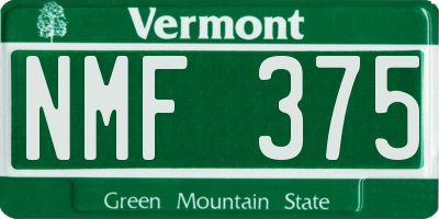 VT license plate NMF375