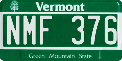 VT license plate NMF376