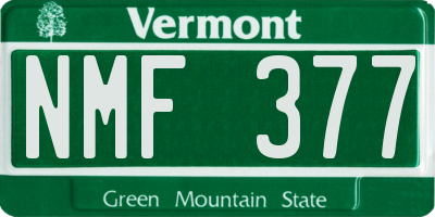 VT license plate NMF377