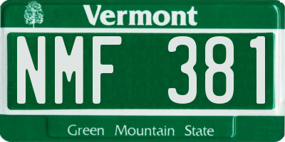 VT license plate NMF381