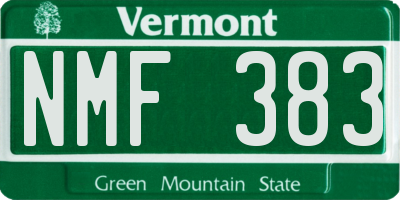 VT license plate NMF383