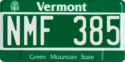 VT license plate NMF385