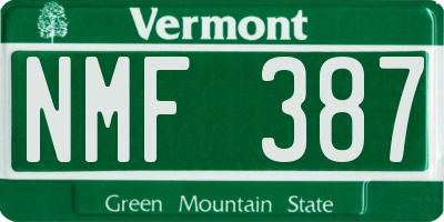 VT license plate NMF387