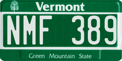 VT license plate NMF389