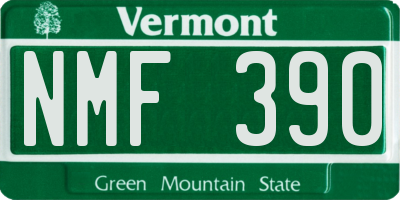 VT license plate NMF390
