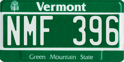 VT license plate NMF396