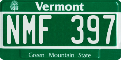 VT license plate NMF397