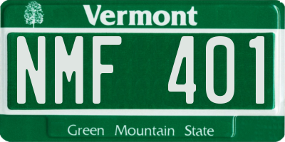 VT license plate NMF401