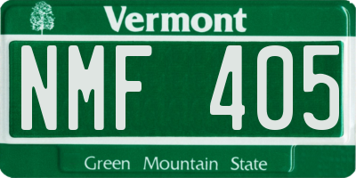 VT license plate NMF405