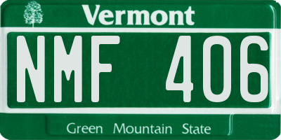 VT license plate NMF406