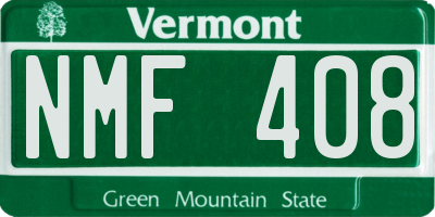 VT license plate NMF408