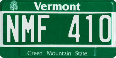 VT license plate NMF410