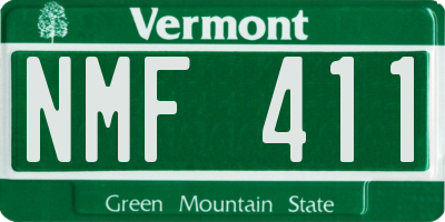 VT license plate NMF411