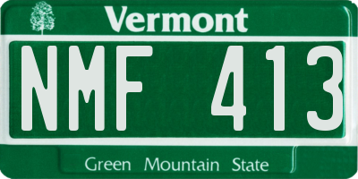 VT license plate NMF413