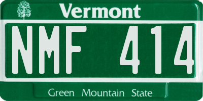 VT license plate NMF414