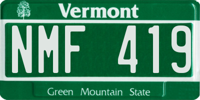 VT license plate NMF419