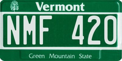 VT license plate NMF420