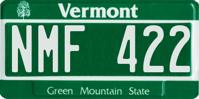 VT license plate NMF422
