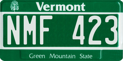 VT license plate NMF423