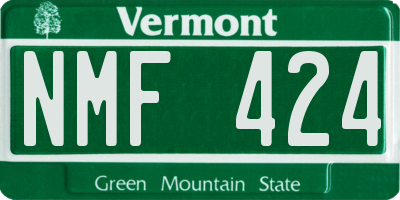VT license plate NMF424
