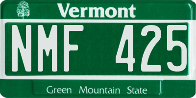 VT license plate NMF425