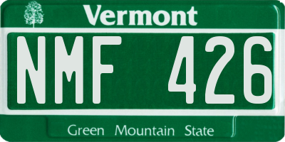 VT license plate NMF426