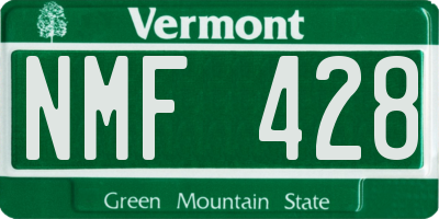 VT license plate NMF428