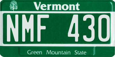 VT license plate NMF430