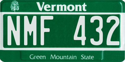 VT license plate NMF432