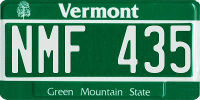 VT license plate NMF435
