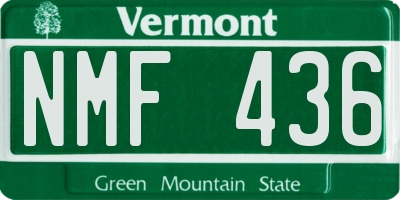 VT license plate NMF436