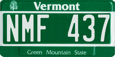 VT license plate NMF437