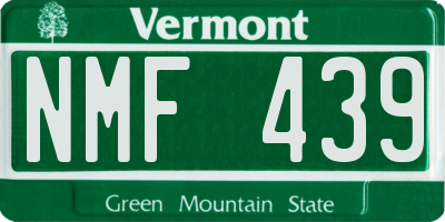 VT license plate NMF439