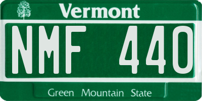 VT license plate NMF440
