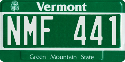 VT license plate NMF441